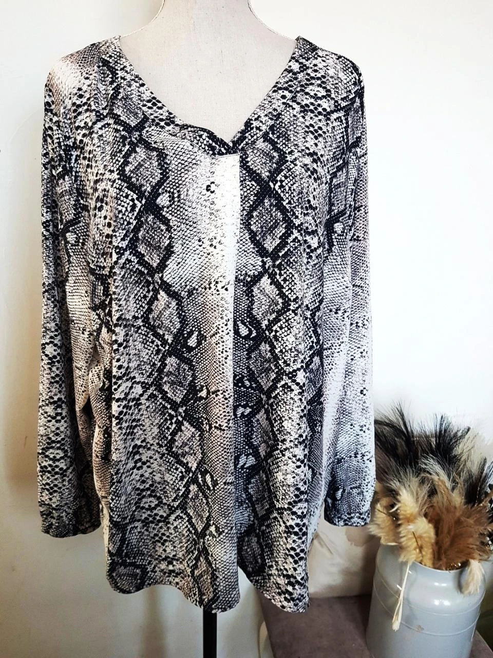 🖤Blouse fluide imprimé serpent MS Mode - Taille 46